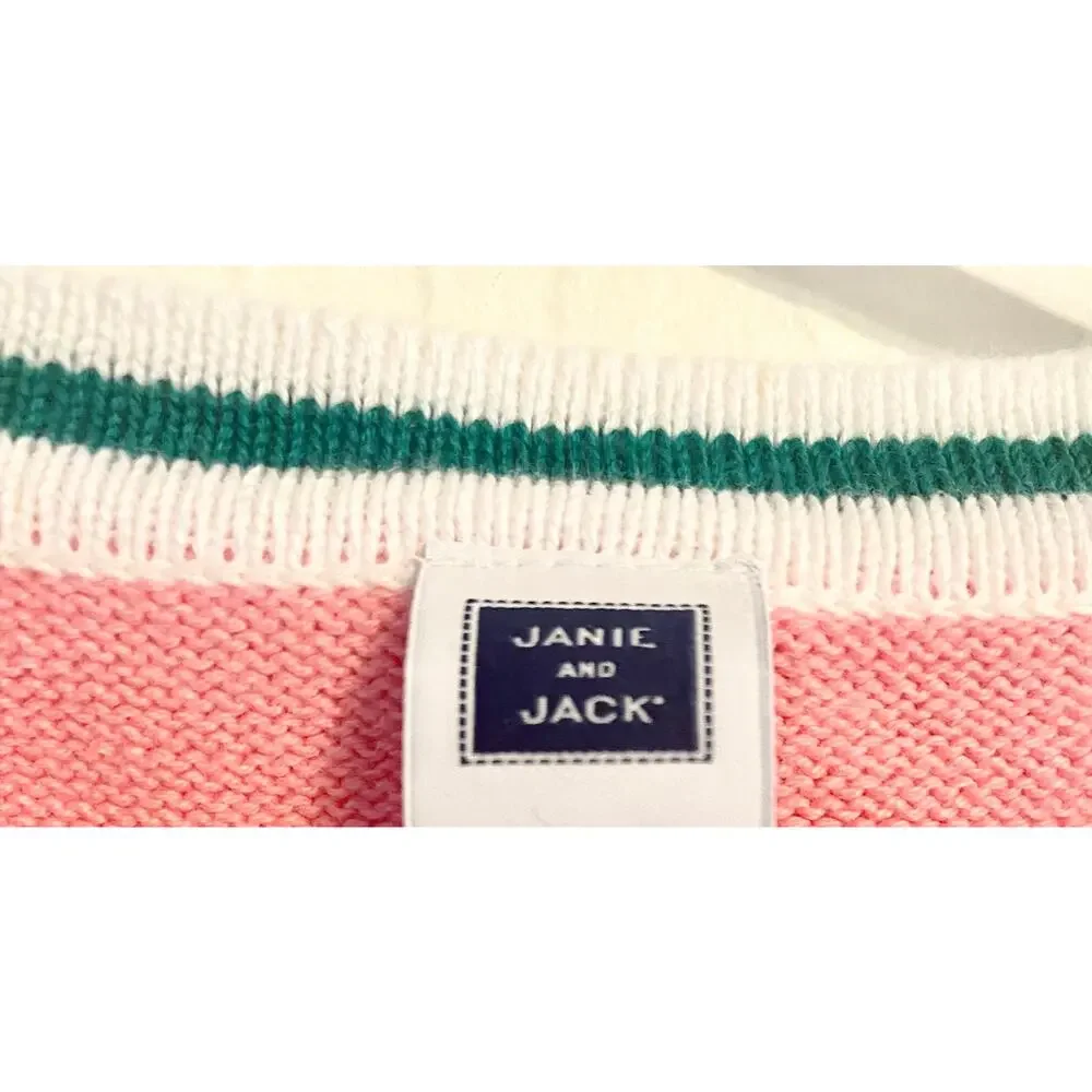 Janie and Jack Cardigan Dark Pink Button Down Tipped Size 18 to 24 M. NWOT
